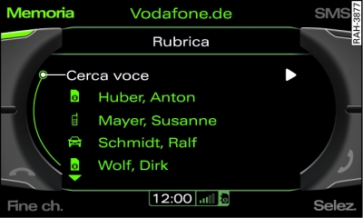 Ricerca di un numero telefonico memorizzato